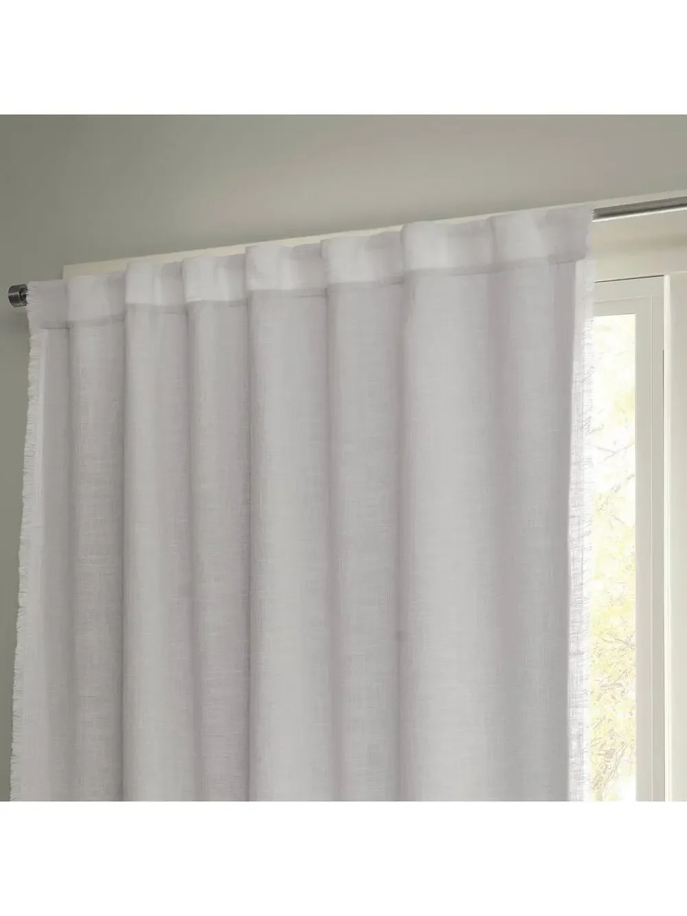 (1) Threshold NWT NIB Blackout Slub Weave Raw Edge Curtain Panel White 50x63